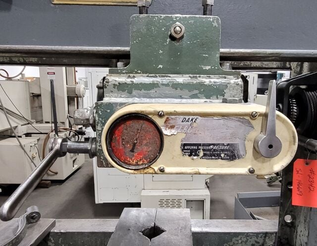 75 Ton, Dake #5-075, elec-draulic H-frame press, 10" ram travel, 24" horizontal workhead travel - Image 3