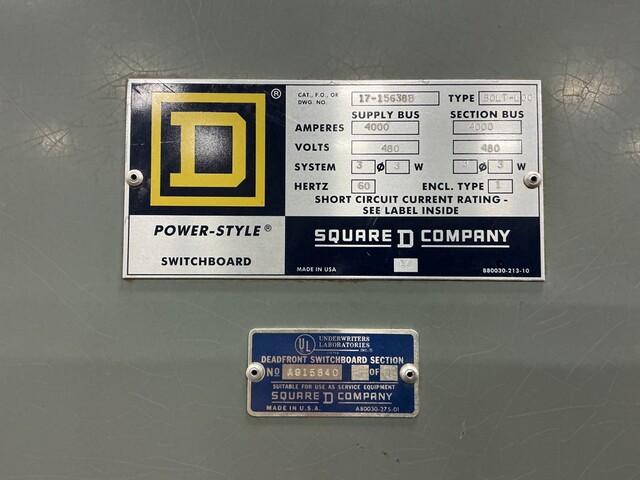 4000 Amp. Square D, 17-15638B, power-style switchboard, 480 Volts, 3 phase, 60 Hz - Image 7