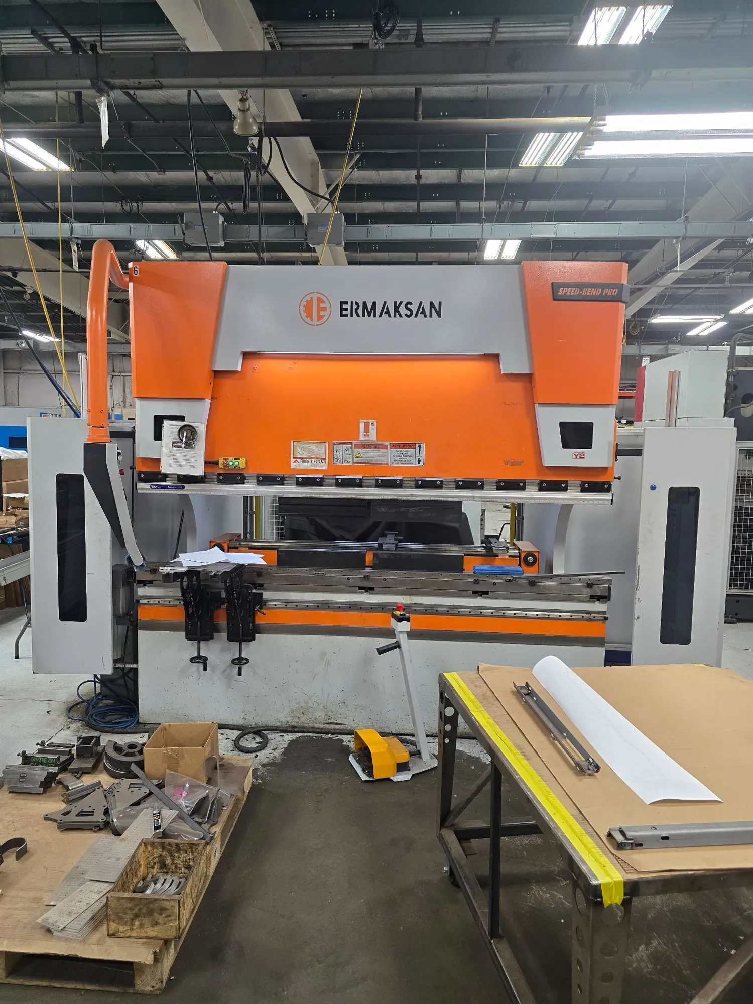 110 Ton, Ermaksan #SpeedBend-Pro, CNC press brake, 4' overall, 10.7" stroke, Wila upper clamp NSCL, Delem - Image 1