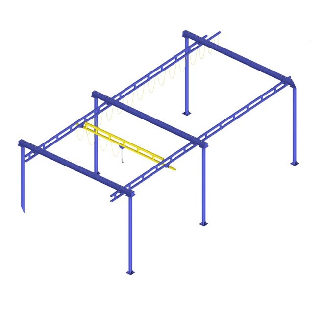 .5 Ton, Gorbel, overhead bridge crane, 13' T columns, 16' W header/bridge, 60' L runway, 1000 lb. - Image 1