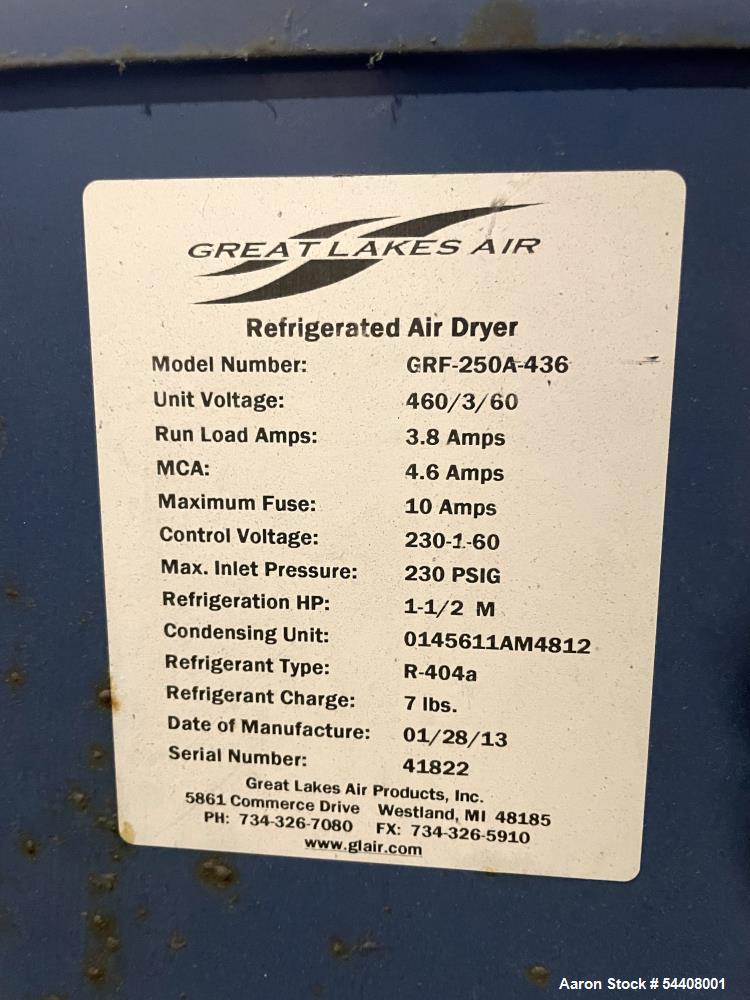 Great Lakes Air #GN2-1800C11-XP2, Nitrogen Generator System, R404A, 3,745 SCFH, 2013 - Image 8