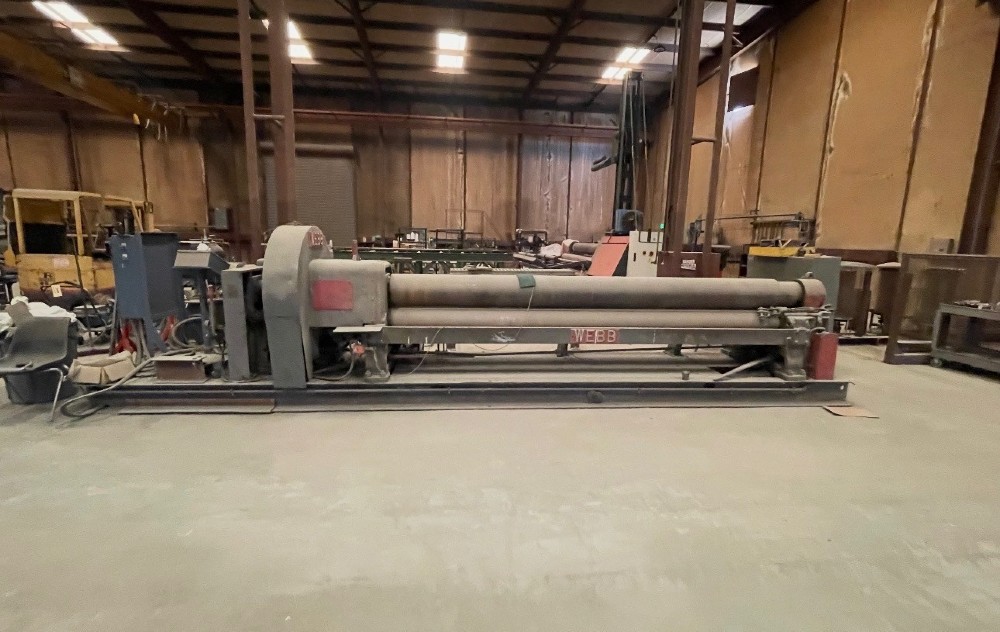 12' x 3/8" Webb #9L-12-12, 3" initial and double pinch plate bending roll, 12" roll diameter - Image 1