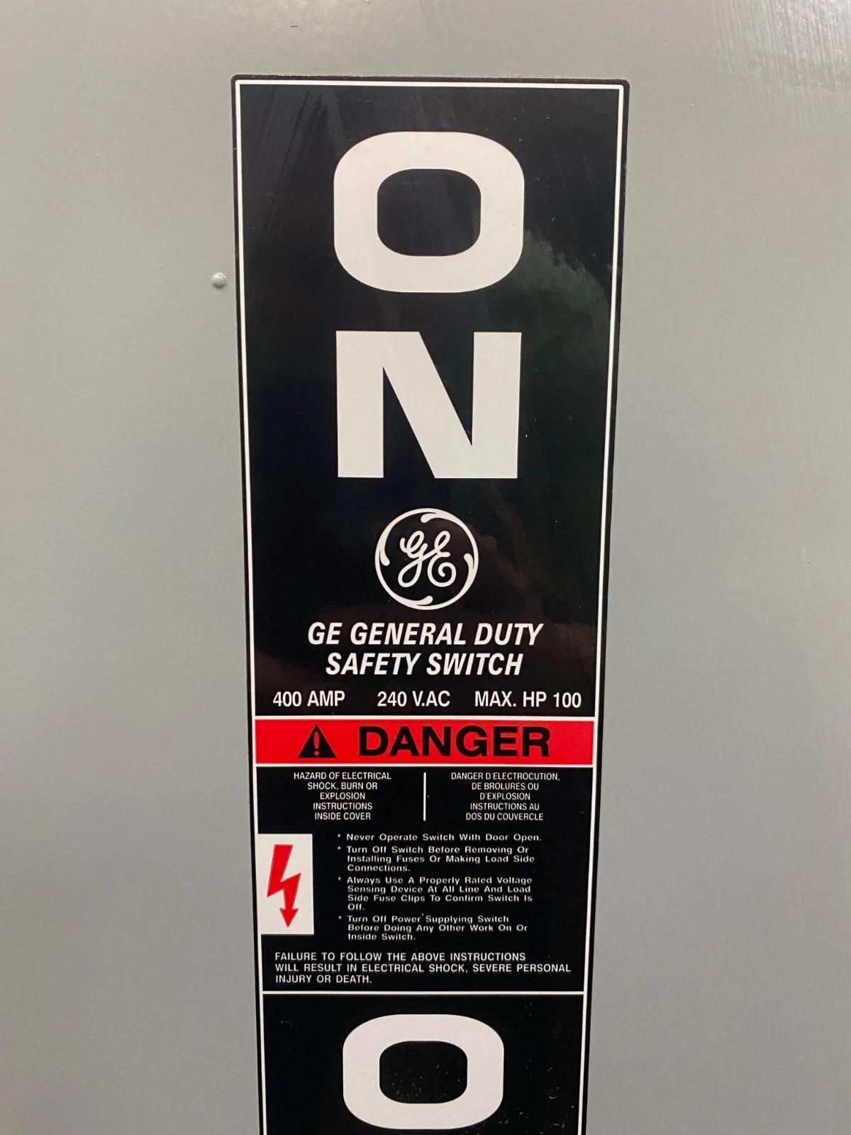 400 Amp. General Electric #TG3325R, Safety Disconnect Switch, 240 Volt - Image 3