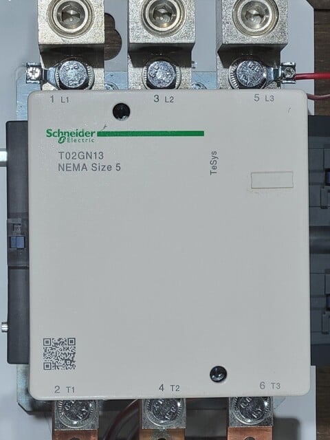 270 Amp. Schneider Electric #T02GN13, Contactor Starter, 3P, Size 5, 120 Volts Coil, 200 HP - Image 3