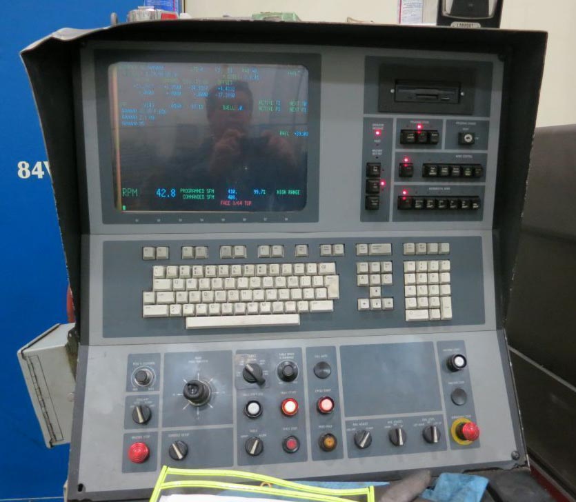 96" Giddings & Lewis #84 VTC, 108" swing, 90" under elevating rail, G & L 8000 CNC, 12-station ATC, 2001 - Image 2
