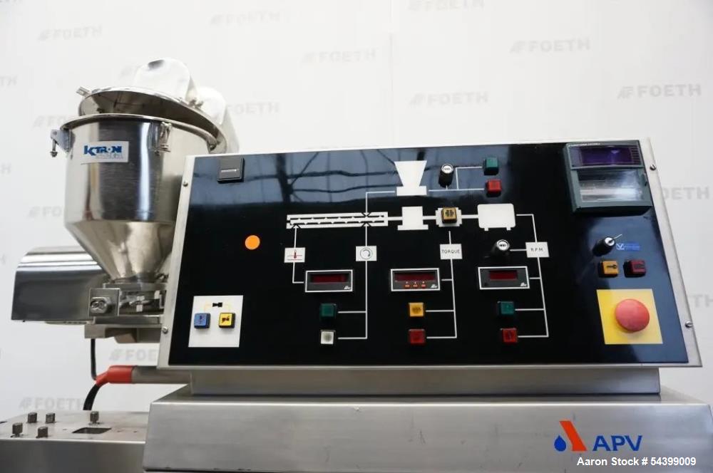 1.2" APV #PGX-30, twin screw extruder, 10:1 L/D, 161 RPM, 66 PPH, w/ K-Tron T22 compounding system - Image 8
