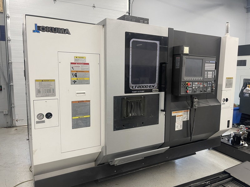 Okuma #LT-2000EX, dual turret lathe, OSP-P300LA Control, 6" chuck, 52mm bar, 8.27" turning diameter, 5.12" - Image 1