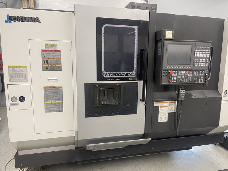 Okuma #LT-2000EX, dual turret lathe, OSP-P300LA Control, 6" chuck, 52mm bar, 8.27" turning diameter, 5.12" - Image 2