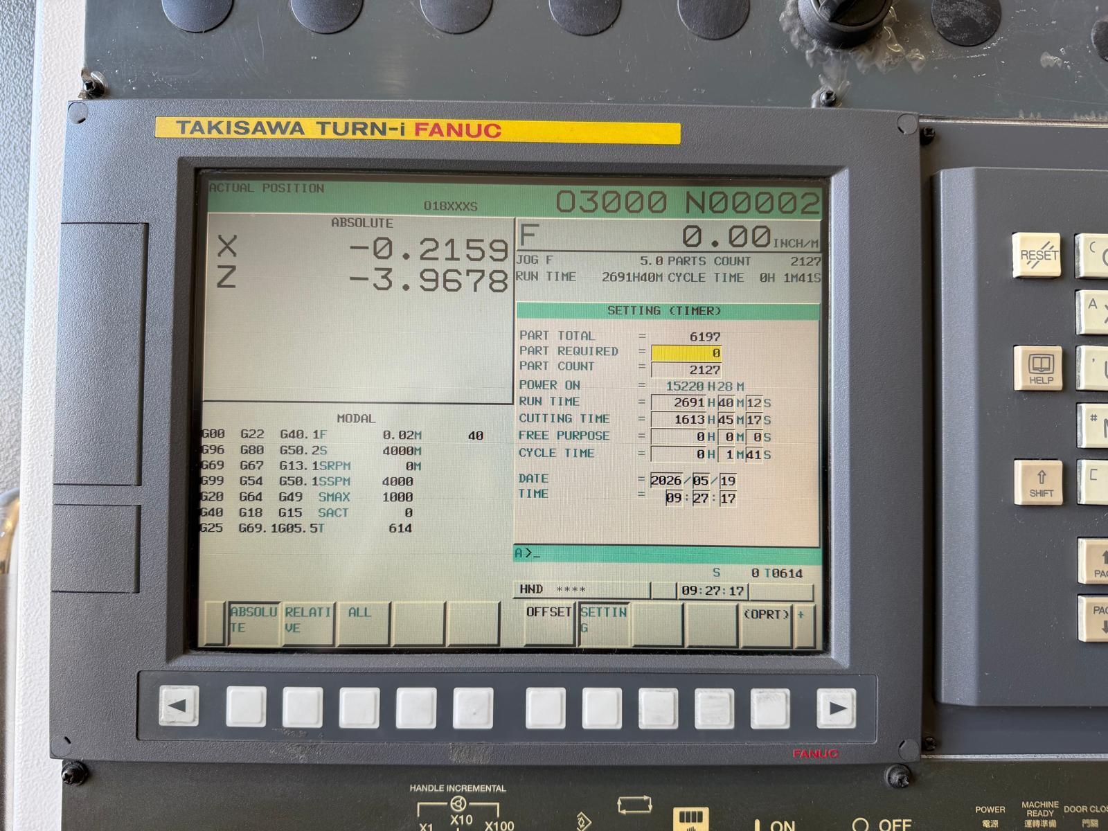 Takisawa #TX-50C, CNC lathe, 12" chuck, 3-jaw, 5" bore, 21.7" dia., 27.6" lgth, 10 turret, 2000 RPM, 35 HP - Image 5