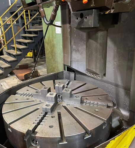 42" Bullard #36-Dyn-Au-Tape, CNC vertical turret lathe, 56" sw, 42" 4-jaw chuck, 5 turret, 50 HP, MPG - Image 6