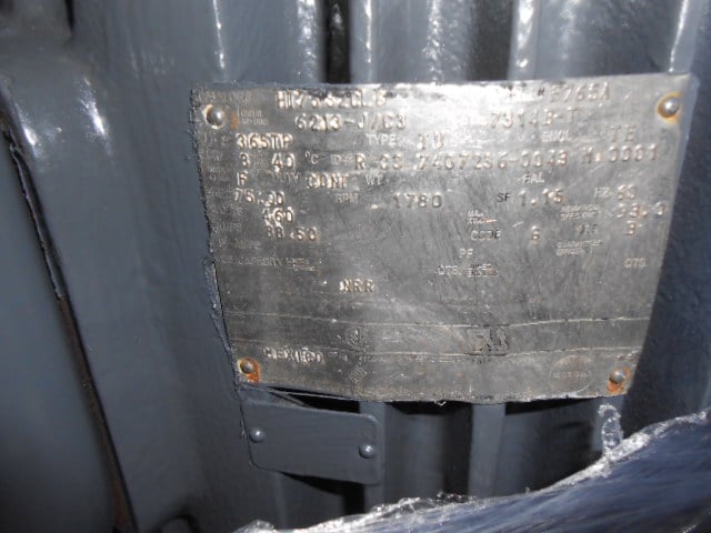 75 HP 1800 RPM U.S. Motors, Frame 365TP, TEFC, 460 Volts - Image 3
