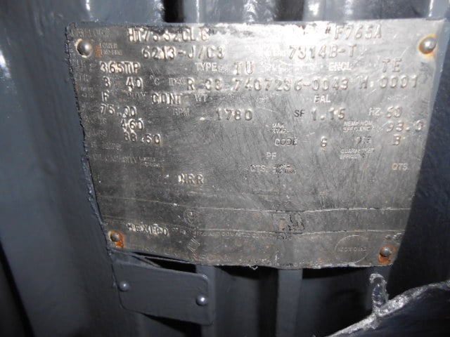 75 HP 1800 RPM U.S. Motors, Frame 365TP, TEFC, 460 Volts - Image 5