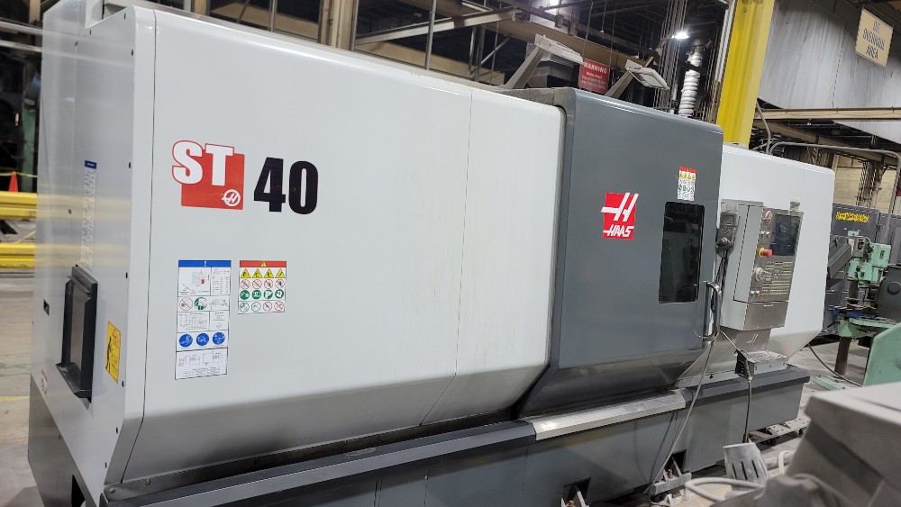 Haas #ST-40, CNC lathe, 34.5" swing, 15" chuck, 4" bar, 44" centers, 12 turret, A2-8, 17" X, 44" Z, 2017 - Image 1