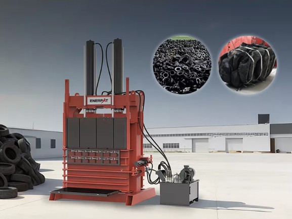Enerpat #VB-TY, Scrap Tire Baler, 100 - 180 ton press force, 1-1.2 TPH, up to 100 tires/bale - Image 5