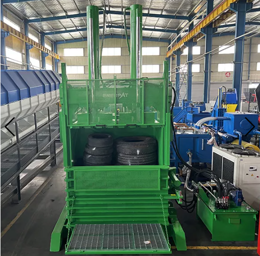 Enerpat #VB-TY1500 Scrap Tire Baler, 100 Ton Press Force, 59" 30" Bale - Image 1