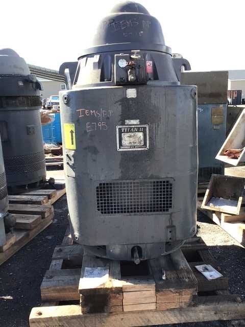 150 HP 885 RPM Nidec, Frame 5008VPZ, VSS, vertical solid shaft, Vertical solid shaft, 4160 Volts - Image 1