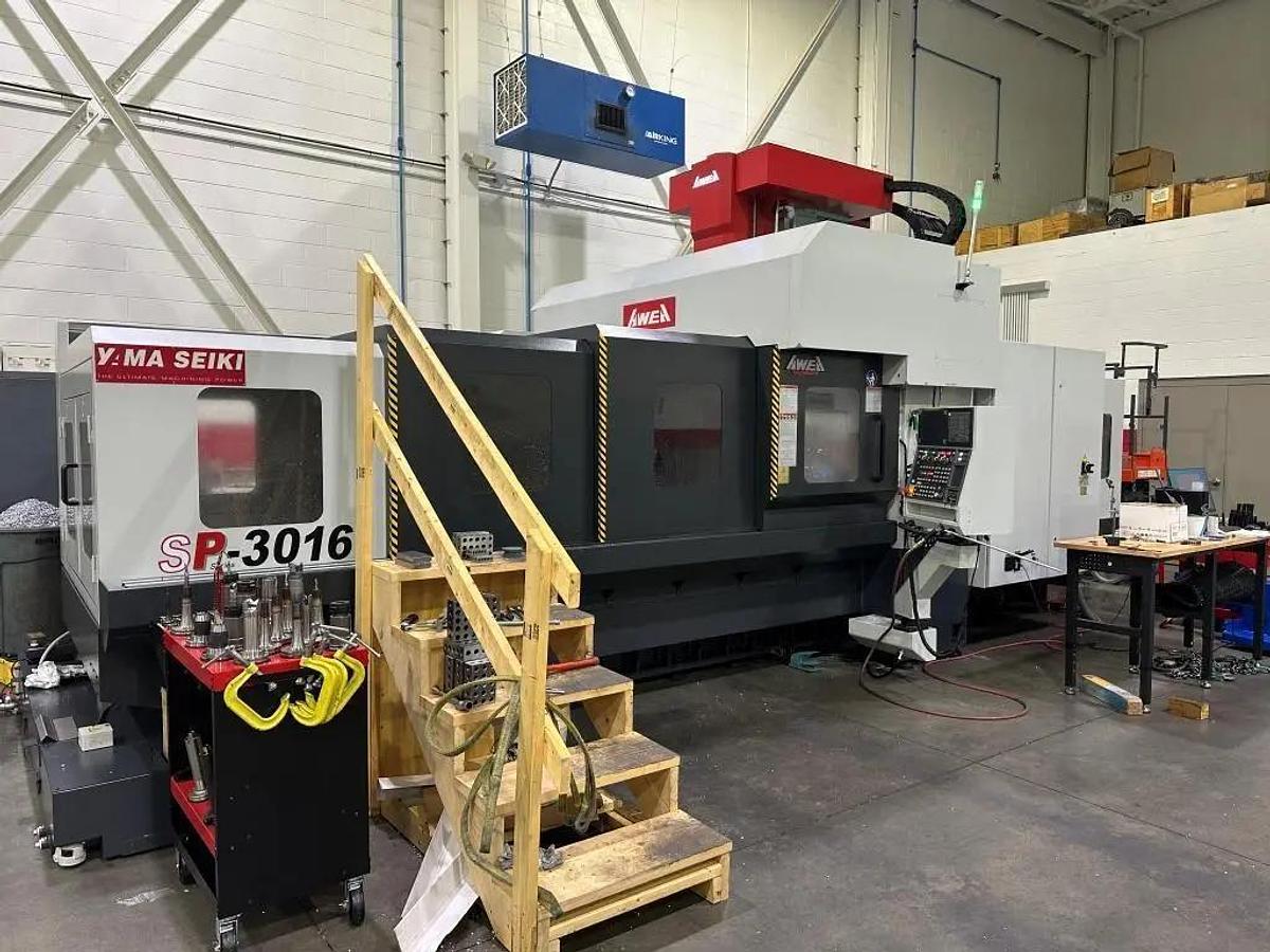 Awea #SP-3016, CNC Double Column Bridgemill, 120.5" X Travel, 63" Y Travel, 30" Z, 6k RPM, 40 automatic tool - Image 2