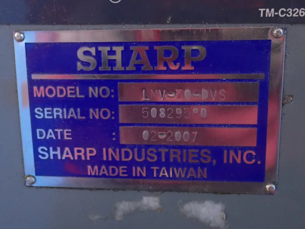 Sharp #LMV-50/DVS, Vertical Mill, 50" x 9" table, 1720 RPM, 3 HP, Acu-rite Control, 2007 - Image 10