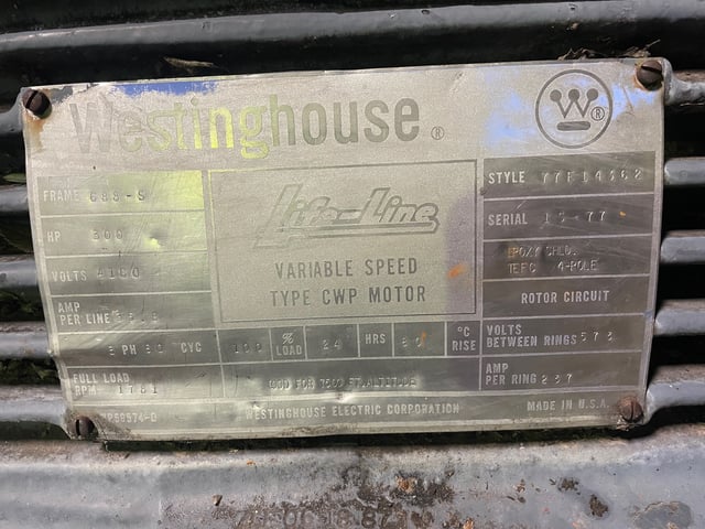 300 HP 1800 RPM Westinghouse, Frame 688S, TEFC BB, 4160 Volts - Image 3