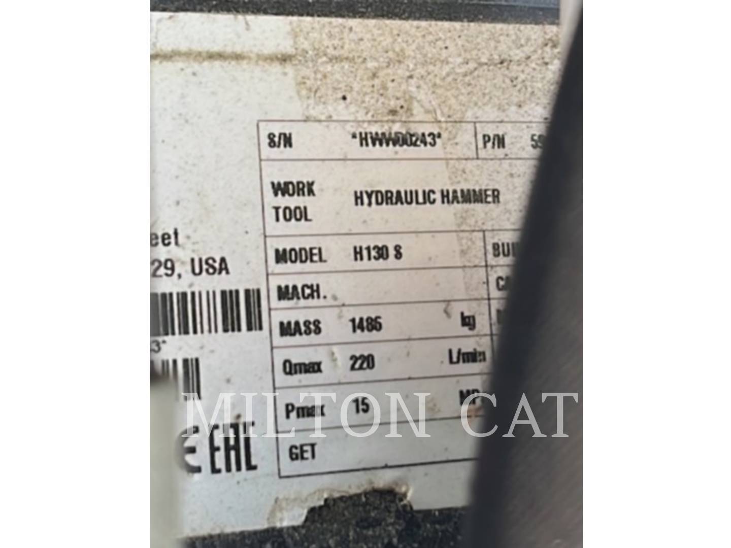 Cat H130S Cutler-Hammer, Hammer, S/N: EQ236554, 2022 - Image 5