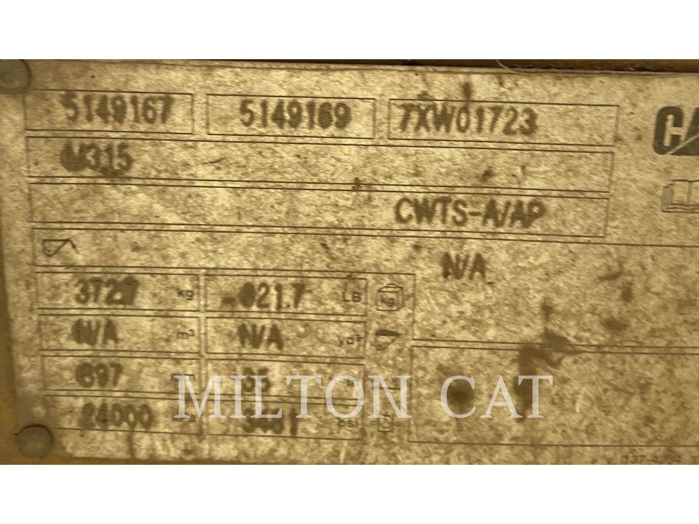 Cat M314F/M316F/M318F TILTING PIN LOCK COUPLER, Quick Coupler, S/N: 7XW01723, 2019 - Image 4