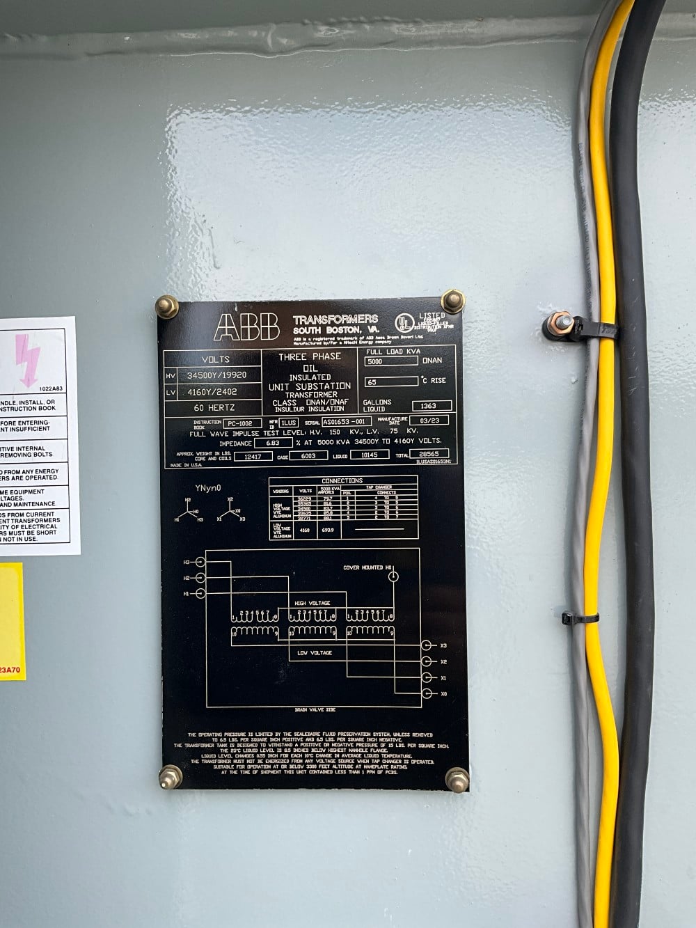5000 KVA 34500Y/19920 Primary, 4160Y/2400 Secondary, SUB, unused (shipment available in 10 days) - Image 1