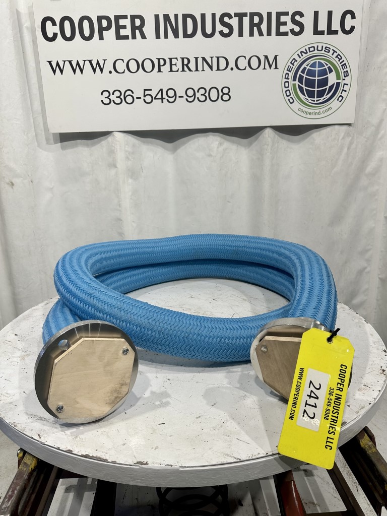 3" x 15' PTFE lined hose, Crane #Resist-O-Flex, 4 bolt flange, unused - Image 1