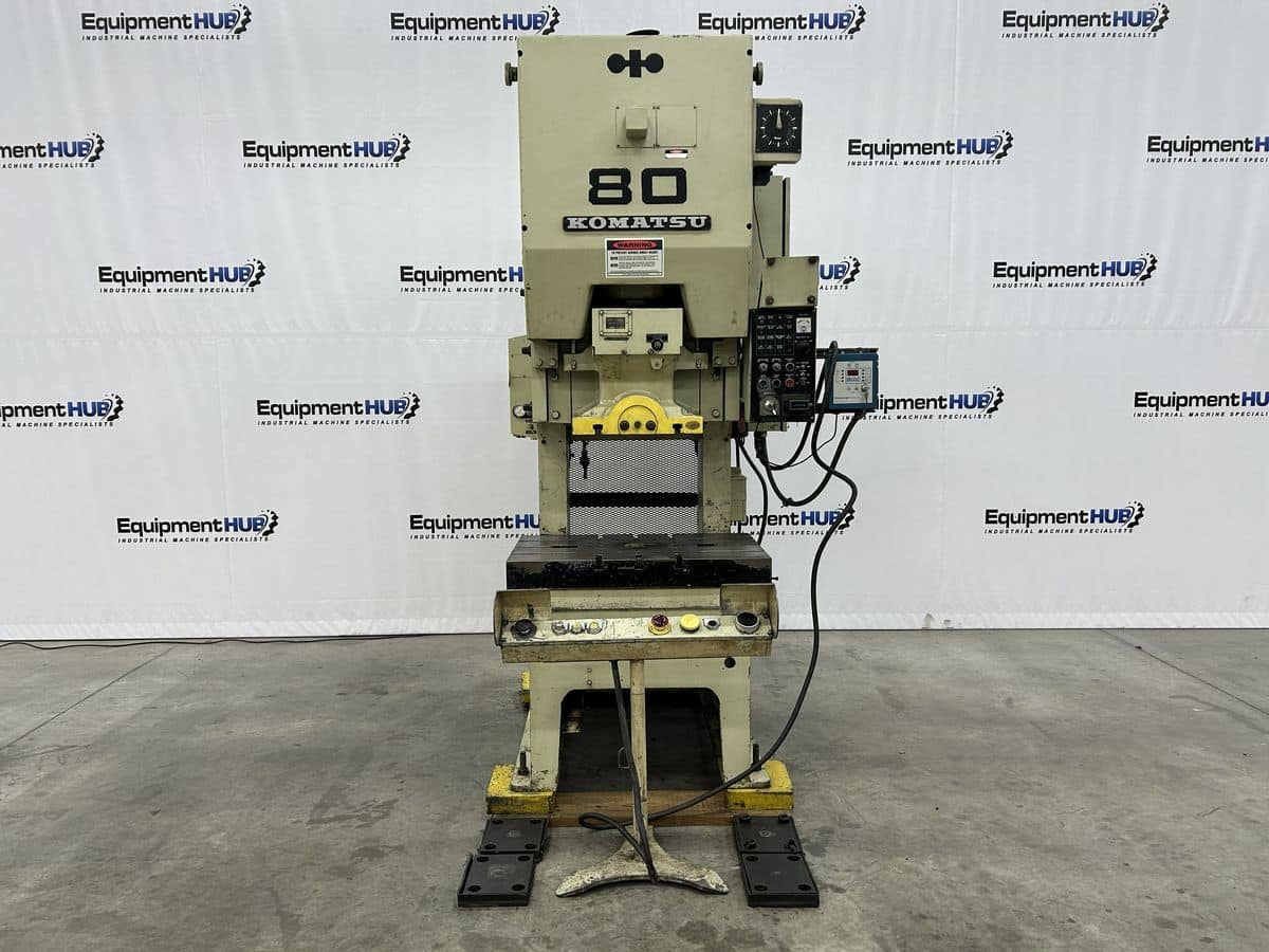 88 Ton, Komatsu #OBS-80-2, OBI mechanical punch stamping press, 5.12" stroke, 13.78" SDAU, 1984 - Image 1
