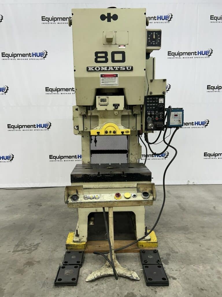 88 Ton, Komatsu #OBS-80-2, OBI mechanical punch stamping press, 5.12" stroke, 13.78" SDAU, 1984 - Image 2