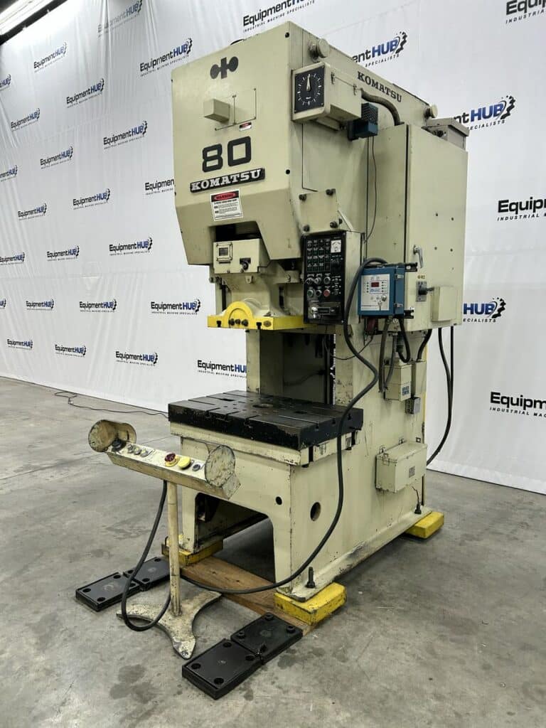 88 Ton, Komatsu #OBS-80-2, OBI mechanical punch stamping press, 5.12" stroke, 13.78" SDAU, 1984 - Image 3