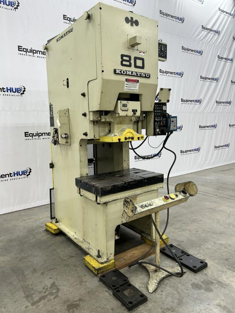 88 Ton, Komatsu #OBS-80-2, OBI mechanical punch stamping press, 5.12" stroke, 13.78" SDAU, 1984 - Image 4