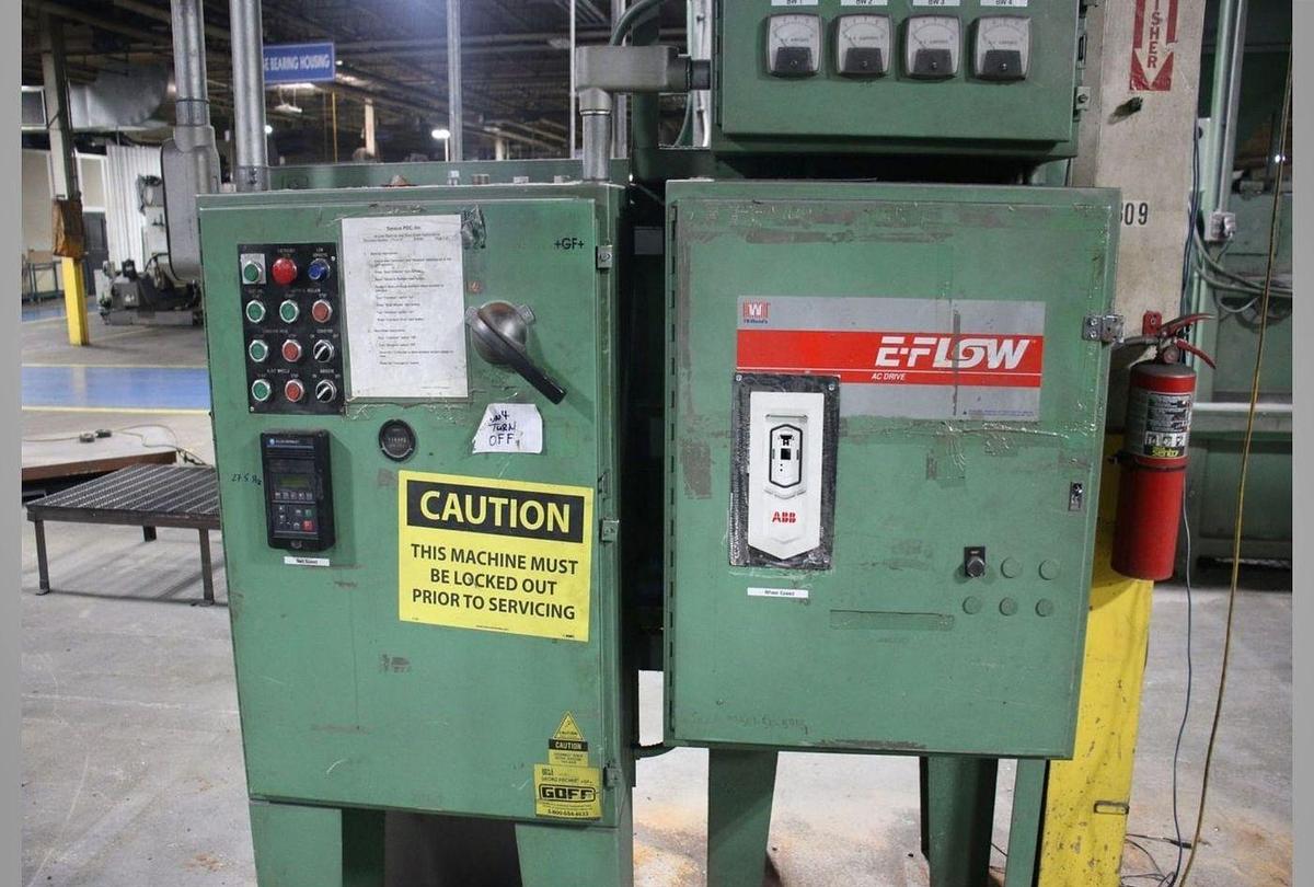 Goff #WM27.5-4-40, Through-Feed Wheel Blast Machine, 24" wide wire mesh belt system, (4) 10 HP wheels, 460 - Image 7