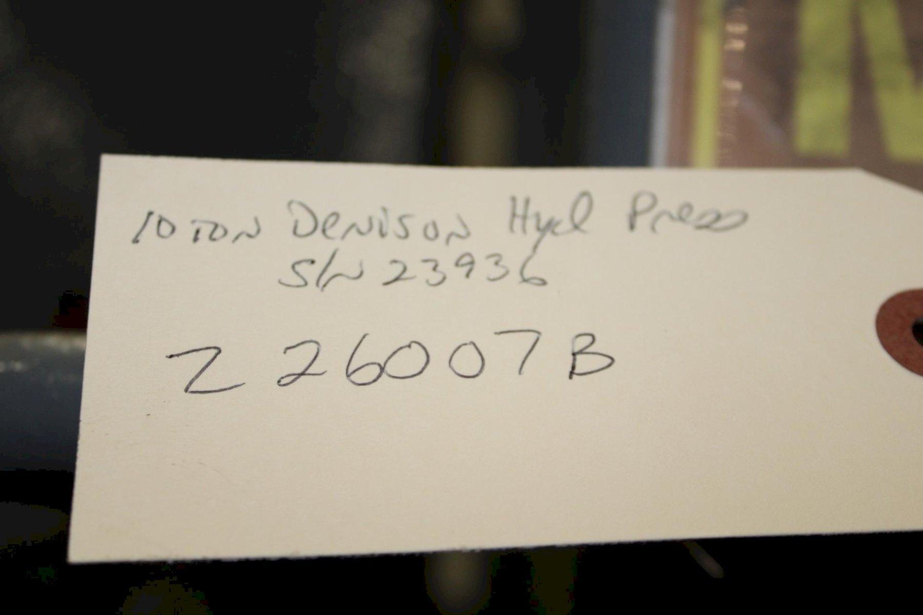 10 Ton, Denson, hydraulic press, 12" stroke, 30" daylight, 8" throat, 3.625" cylinder bore, 2.5" ram - Image 10