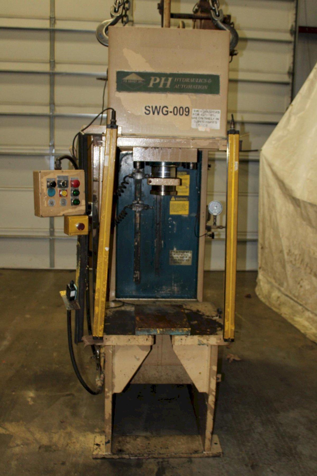 50 Ton, PH #OGF-50, hydraulic press, 24" stroke, 30" daylight, 15" throat, 5.5" ram, 30" x27" bed, 1995 - Image 2