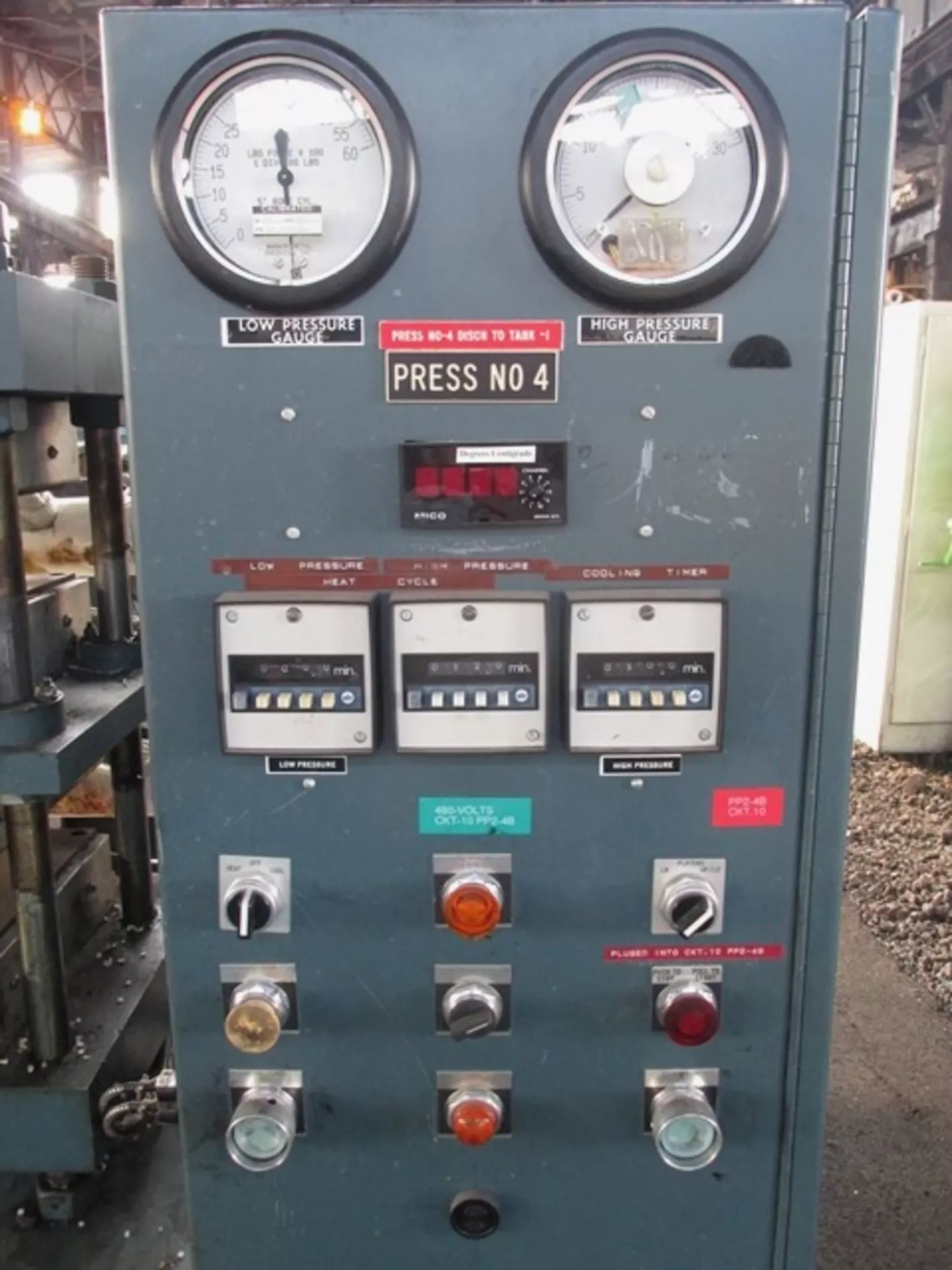 30 Ton, Wabash #30-1212-4STMBX, 4-Post Hydraulic Lab Press, 12" x 12" steam heated/water cooled platens - Image 8