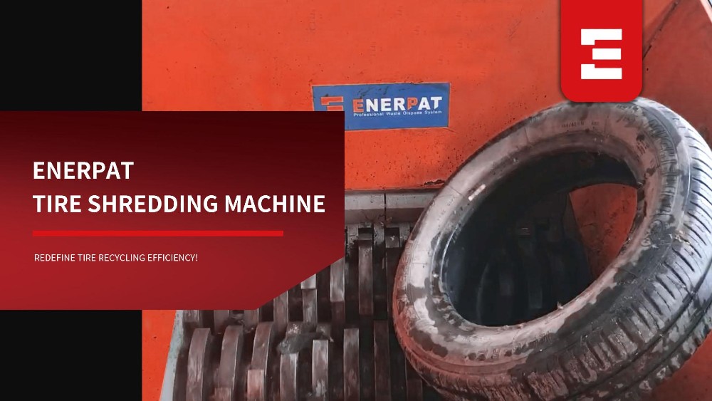 Enerpat #MSB-ETY1600, dual-shaft tire shredder, 3 TPH Complete Tire Shredding Line, Wire Separator, 15mm - Image 5