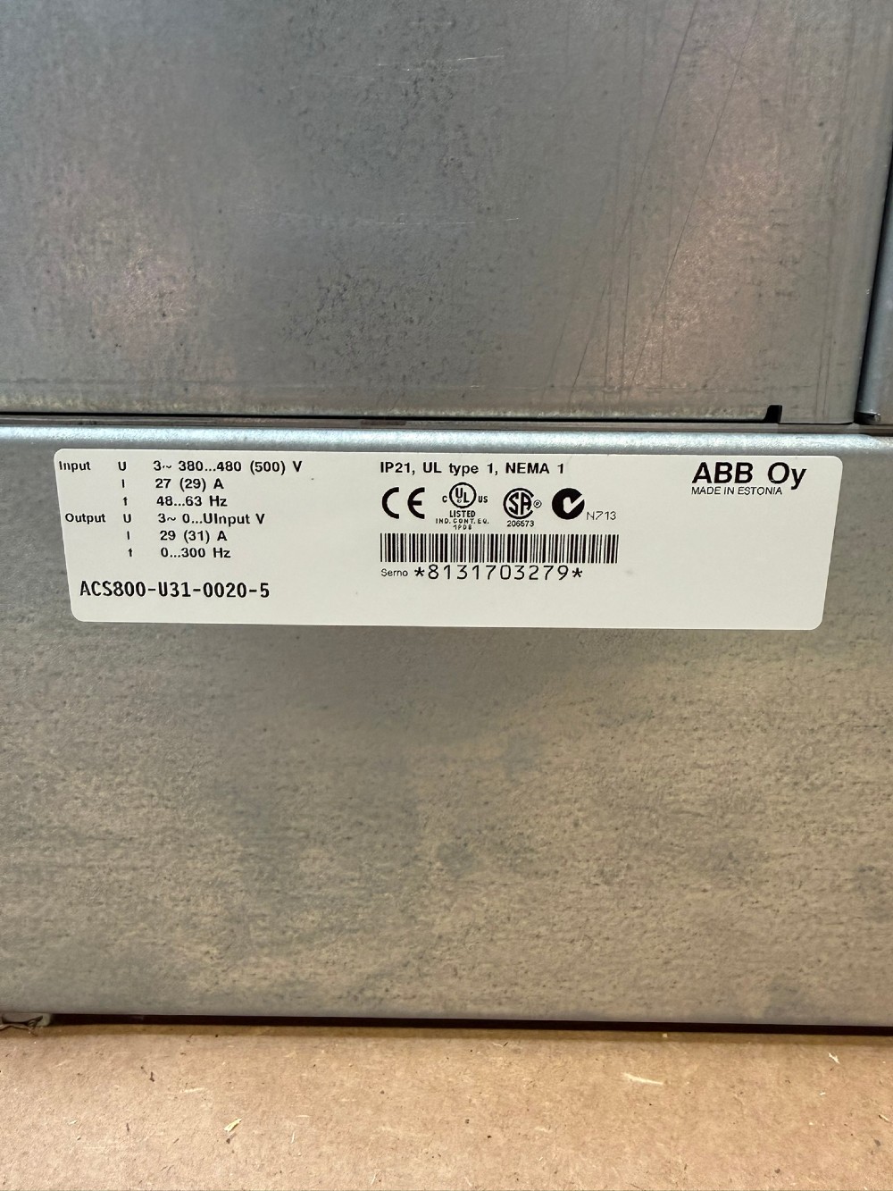 20 HP ABB, ACS800-U31-0020-5, Ultra Low Harmonic VFD AC Drive, 480 Volts, 29 A, 3-phase - Image 3