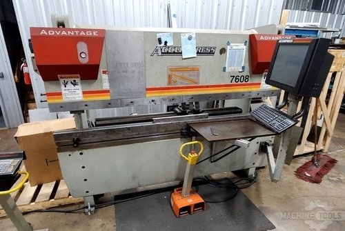 60 Ton, Accurpress #Advantage-7608, Press Brake, 3-Axis, 8' Overall length, 6' Between Housings, 8" Stroke - Image 1
