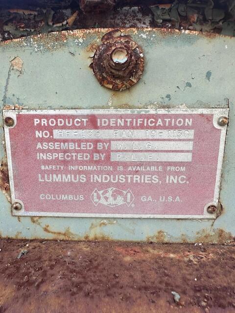 Lummus #HF-136, Centrifugal Blower, 22" diameter, 8-1/4" width, 12-1/4" inlet, 15 HP, 1760 RPM, 575 Volt - Image 6