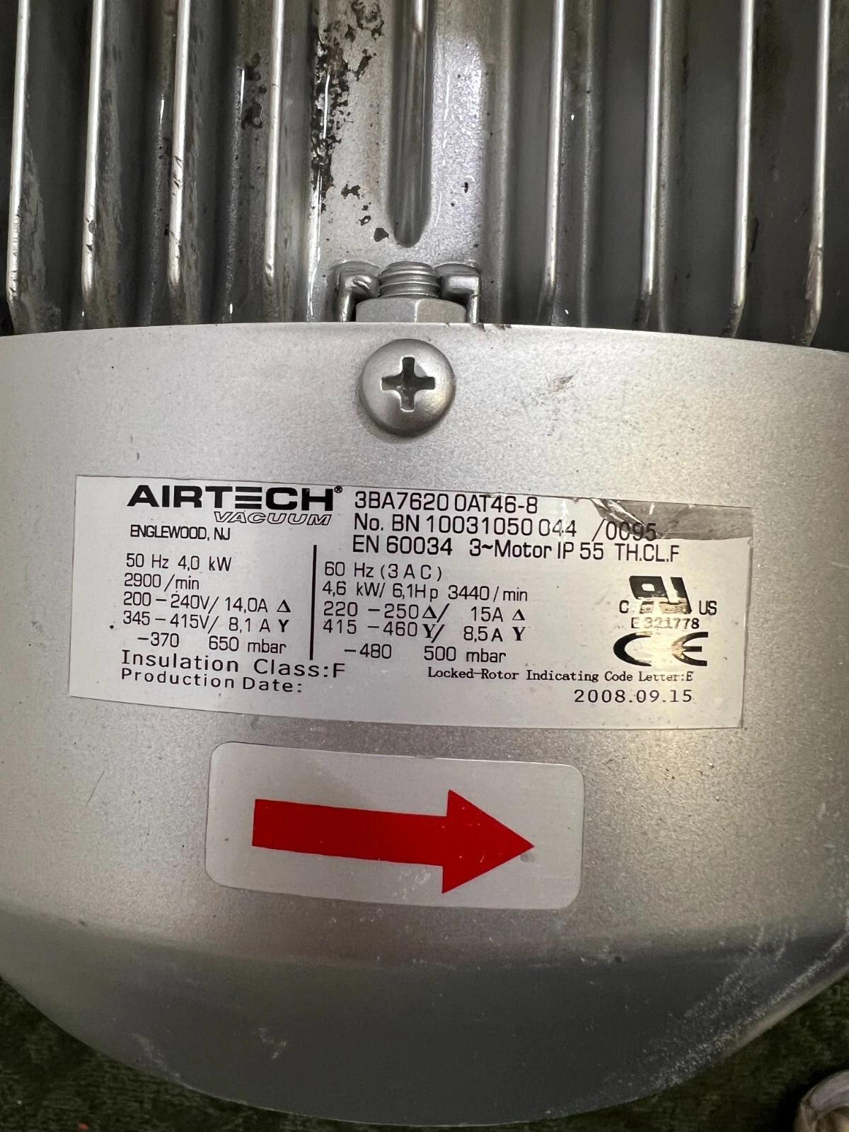 Airtech #3BA76200AT46-8, Regenerative/Side Channel Blower, 5.36 HP - Image 4