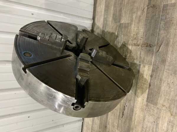 32" 4-Jaw chuck with L3 back, 6" chuck thickness, 5-1/4" hole thru chuck - Image 1