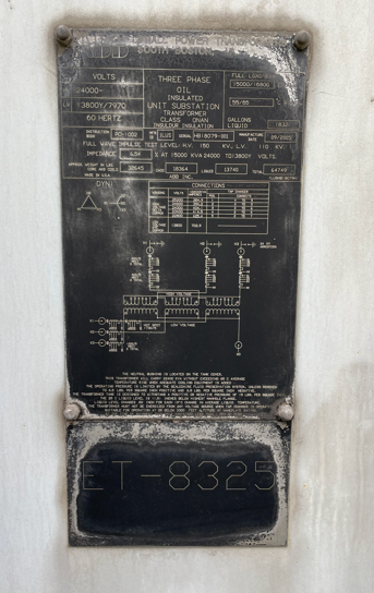 15 MVA 24000 Primary, 13800 Secondary, ABB, 3 Phase/60HZ Transformer Oil - Image 3