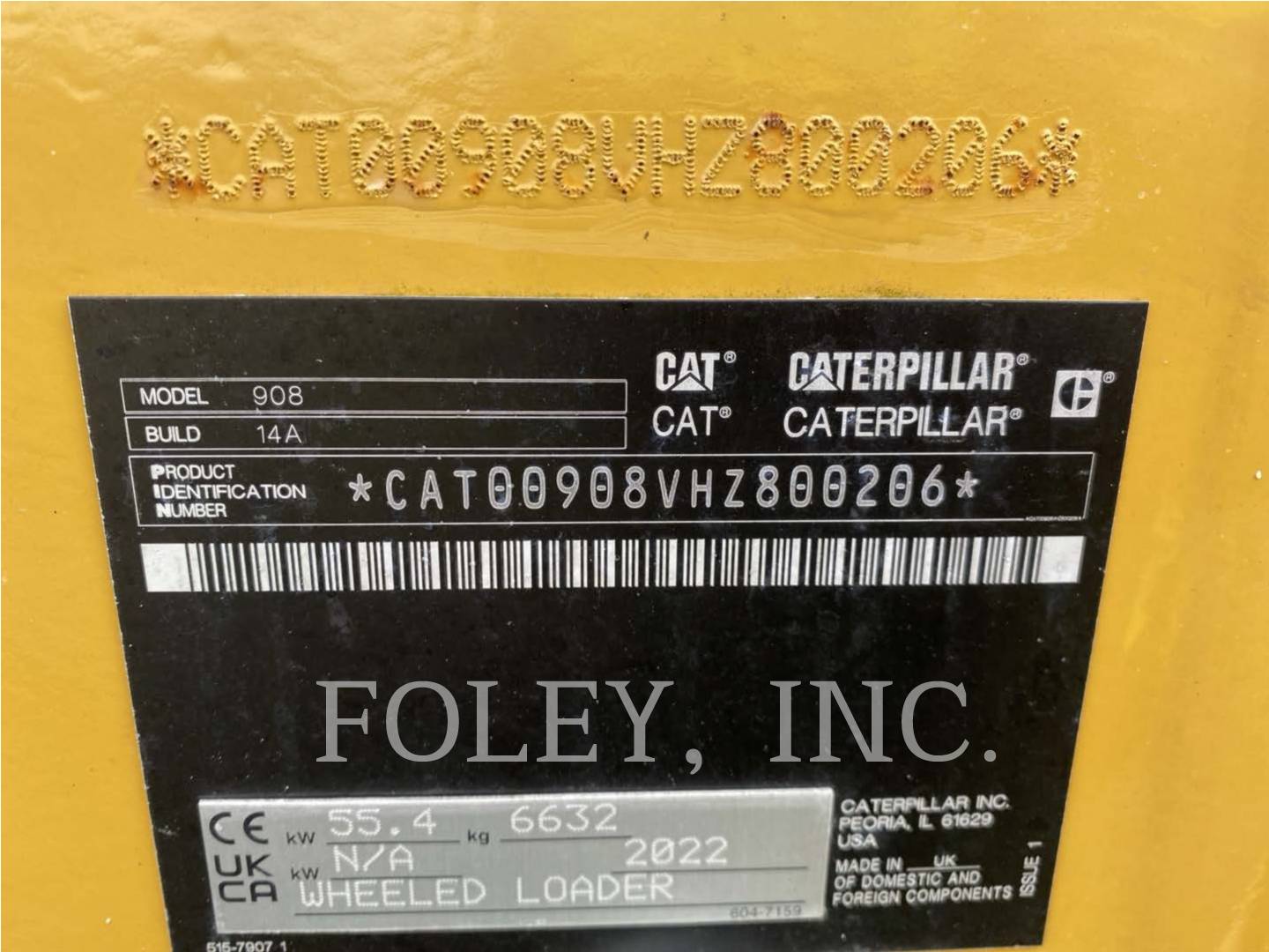 Cat 908-14, Wheel Loader, 57 hours, S/N: HZ800206, 2022 - Image 6