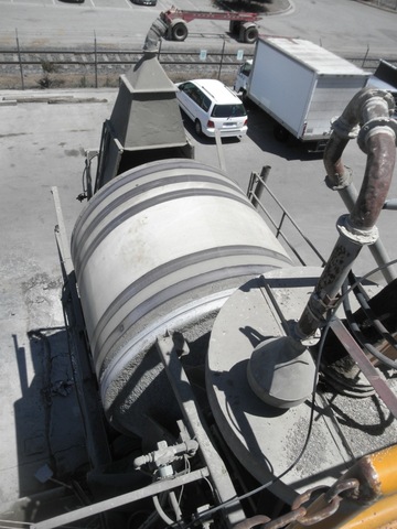 Rotary tumble mixer, spirals, Carbon Steel, hopper feed, 80" x 150" - Image 1