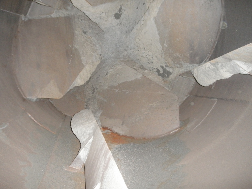 Rotary tumble mixer, spirals, Carbon Steel, hopper feed, 80" x 150" - Image 7
