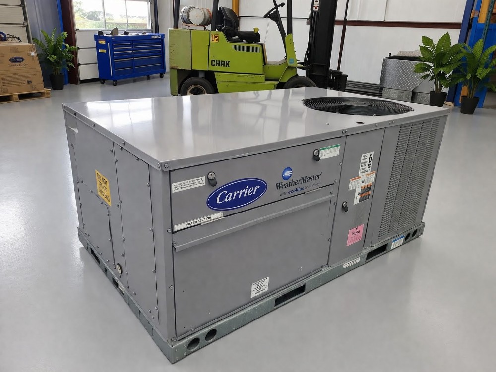 3 Ton, Carrier #48GCEM04J2A5A3W4FO Weathermaster, RTU Package Unit 208/230 V. 3Ph R410A GasPak, new - Image 1