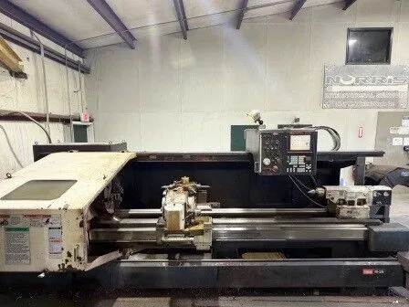Mazak #M5, CNC Lathe, 2-Axis, 24" Swing, 100" Centers, 82" Machining length, 18" Chuck, 5" Bar, 14" Turning - Image 1