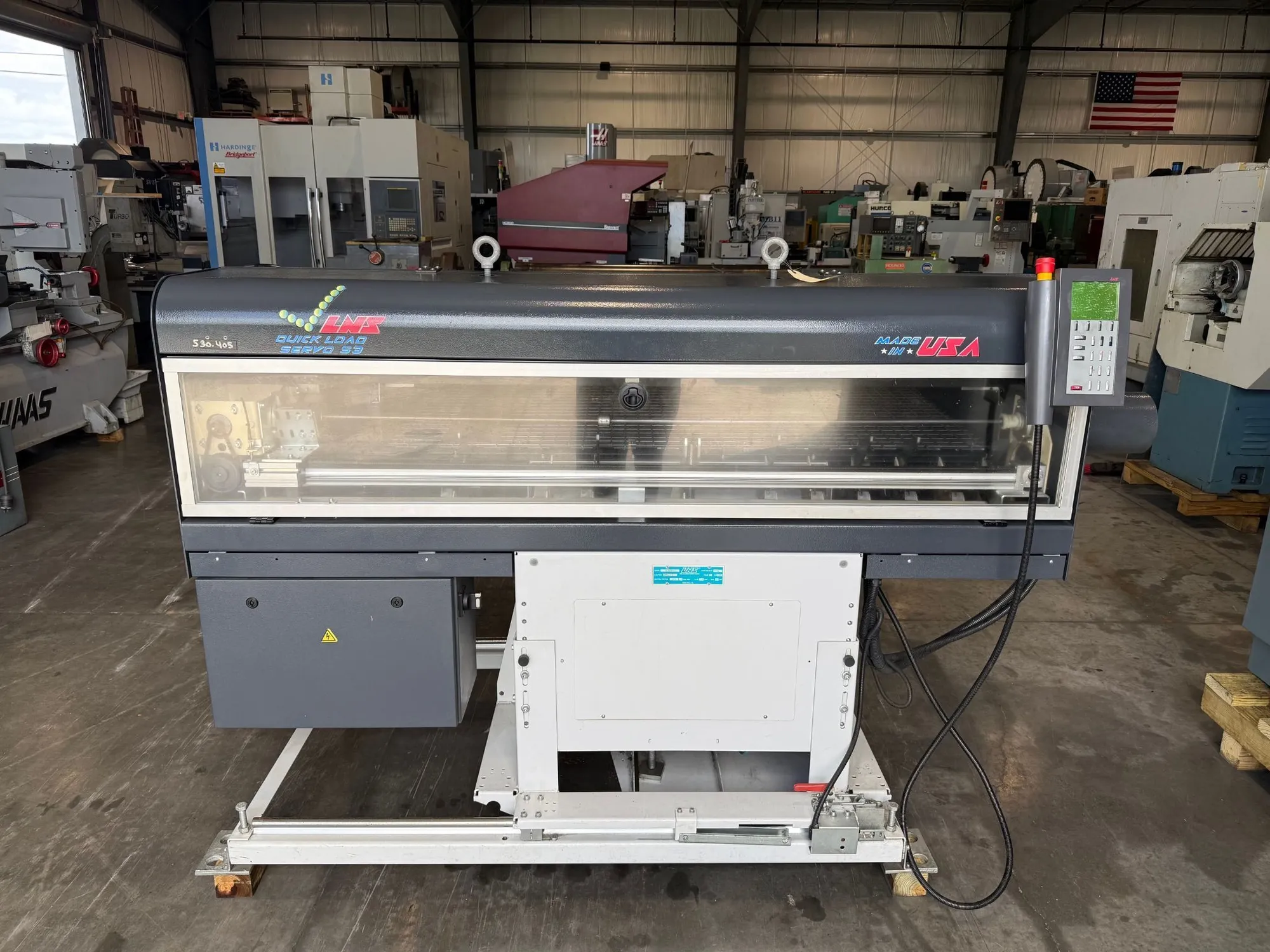 LNS #Quick-Load-Servo-S3, magazine barfeeder, 4.7" capacity, 63" length, Control pendant - Image 2