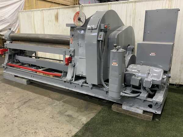 8' x 1/2" Bertsch #9, plate bending roll, 10" roll diameter, vari-speed, 3-roll drive, air drop, motorized - Image 2