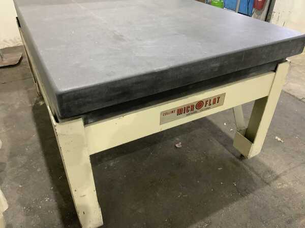 4 8" x 72" x 8" Colling Mico flat black granite surface inspection plate, 2-3/4" ledges on 2 side, - Image 6